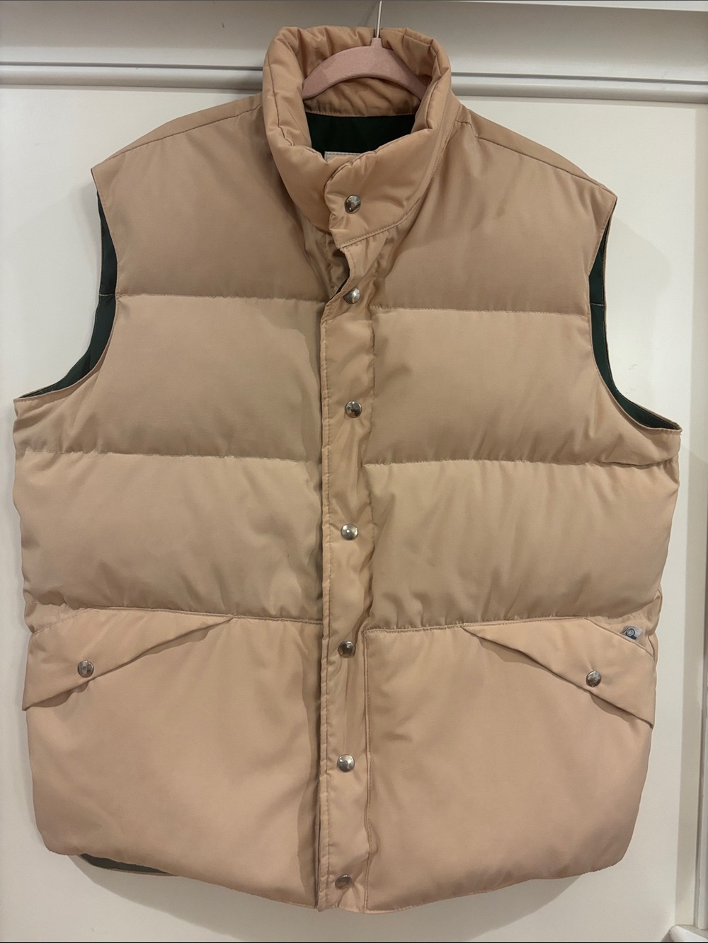 Vintage Penfield Trailwear Down Puffer Vest Mens XL Tan Beige Green Made in USA